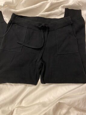 J. Crew Black Knit Thick Cotton Joggers size small